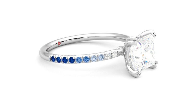 Taylor & Hart Damson Princess Engagement Ring 360 degree image 7