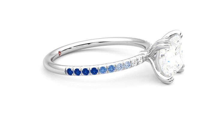 Taylor & Hart Damson Princess Engagement Ring 360 degree image 8