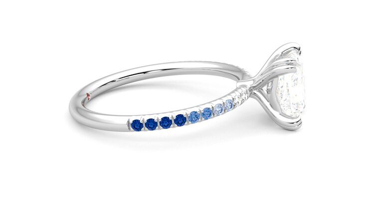 Taylor & Hart Damson Princess Engagement Ring 360 degree image 9