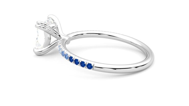 Taylor & Hart Damson Princess Engagement Ring 360 degree image 19
