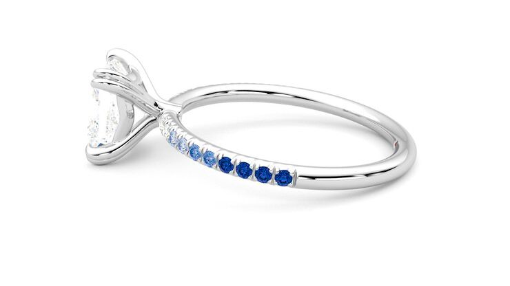 Taylor & Hart Damson Princess Engagement Ring 360 degree image 20