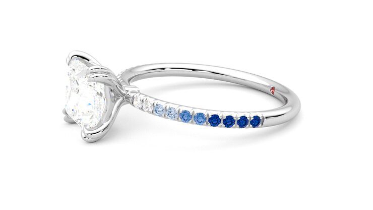 Taylor & Hart Damson Princess Engagement Ring 360 degree image 22