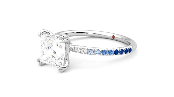 Taylor & Hart Damson Princess Engagement Ring 360 degree image 24