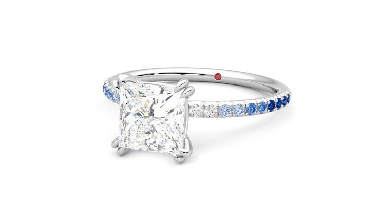 Taylor & Hart Damson Princess Engagement Ring 360 degree image 26