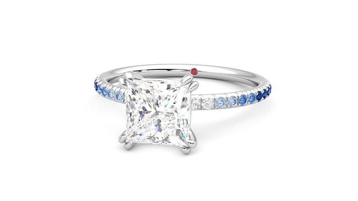 Taylor & Hart Damson Princess Engagement Ring 360 degree image 27