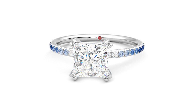 Taylor & Hart Damson Princess Engagement Ring 360 degree image 28