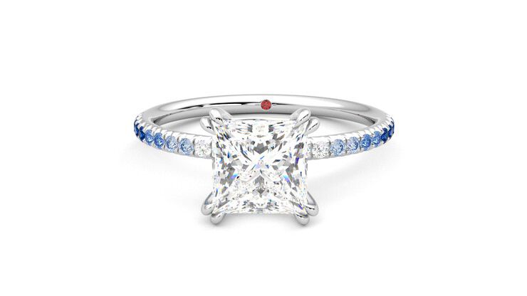 Taylor & Hart Damson Princess Engagement Ring 360 degree image 29