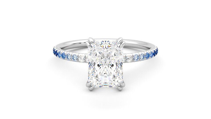 Taylor & Hart Damson Radiant Engagement Ring 360 degree image 0