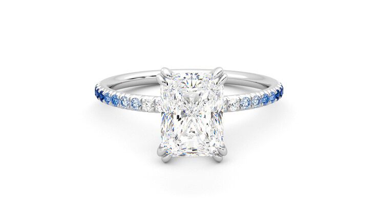 Taylor & Hart Damson Radiant Engagement Ring 360 degree image 1