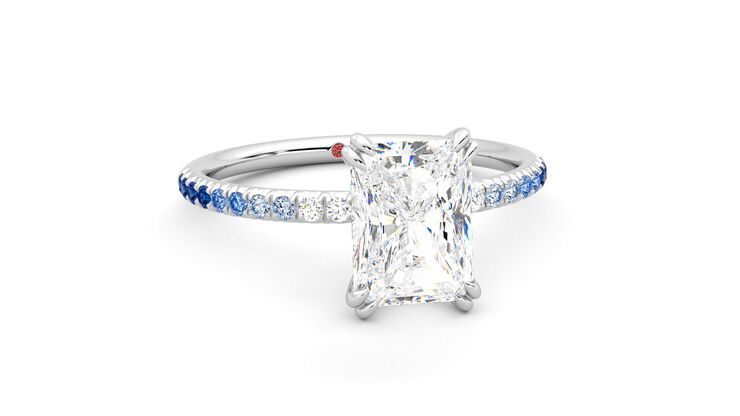 Taylor & Hart Damson Radiant Engagement Ring 360 degree image 3