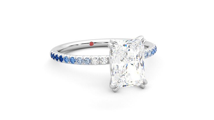 Taylor & Hart Damson Radiant Engagement Ring 360 degree image 4
