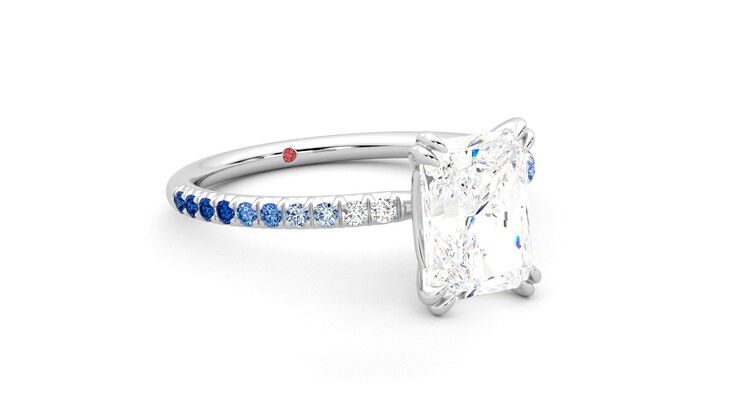 Taylor & Hart Damson Radiant Engagement Ring 360 degree image 5