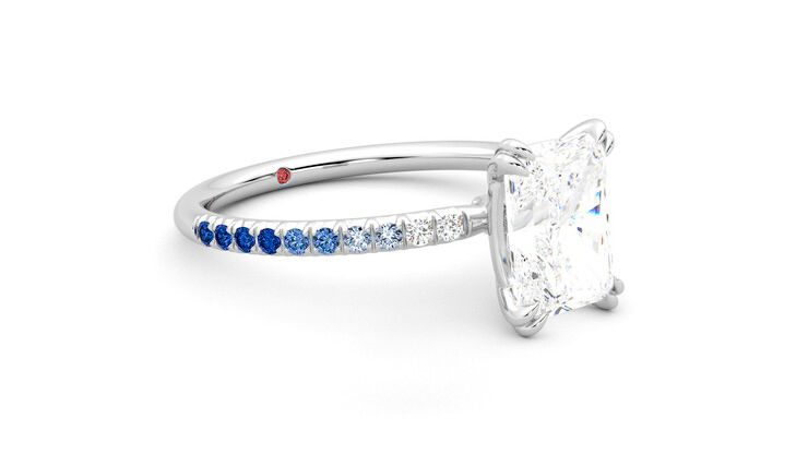 Taylor & Hart Damson Radiant Engagement Ring 360 degree image 6