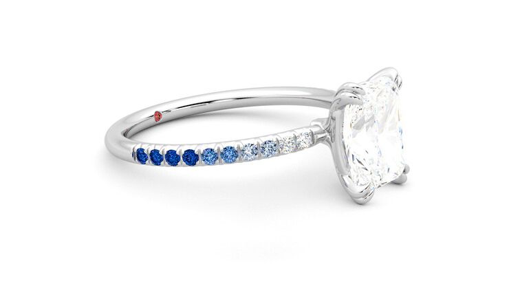 Taylor & Hart Damson Radiant Engagement Ring 360 degree image 7