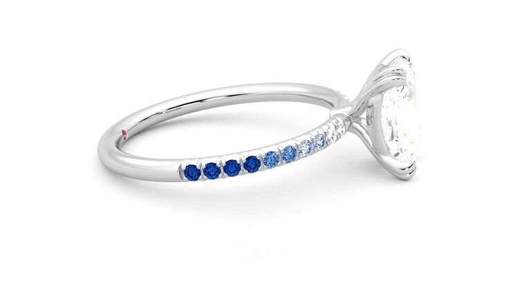 Taylor & Hart Damson Radiant Engagement Ring 360 degree image 9