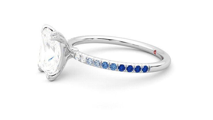 Taylor & Hart Damson Radiant Engagement Ring 360 degree image 22