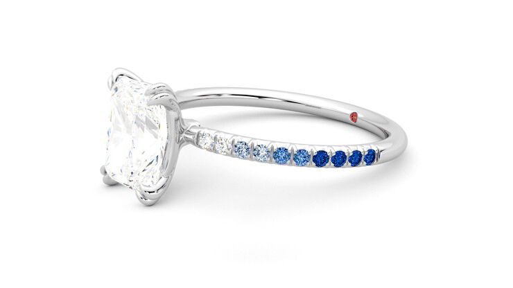 Taylor & Hart Damson Radiant Engagement Ring 360 degree image 23