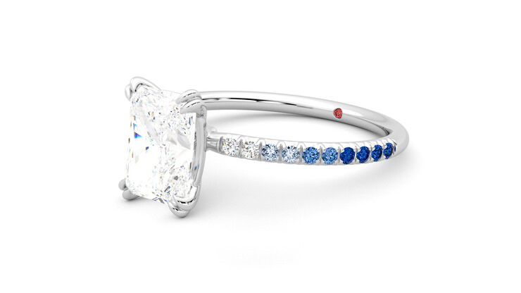 Taylor & Hart Damson Radiant Engagement Ring 360 degree image 24
