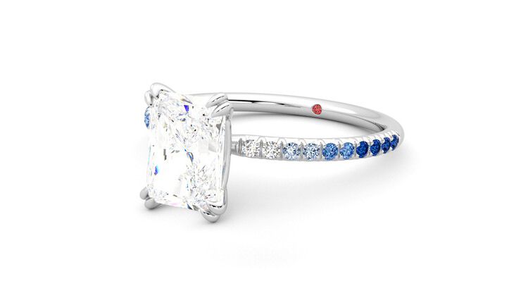 Taylor & Hart Damson Radiant Engagement Ring 360 degree image 25