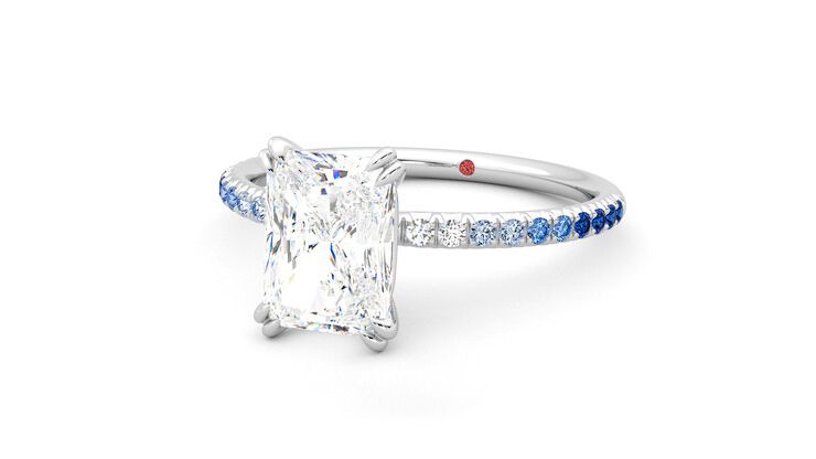 Taylor & Hart Damson Radiant Engagement Ring 360 degree image 26