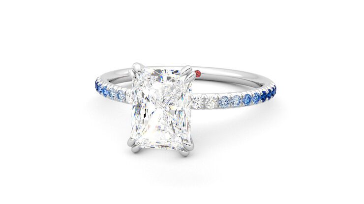 Taylor & Hart Damson Radiant Engagement Ring 360 degree image 27