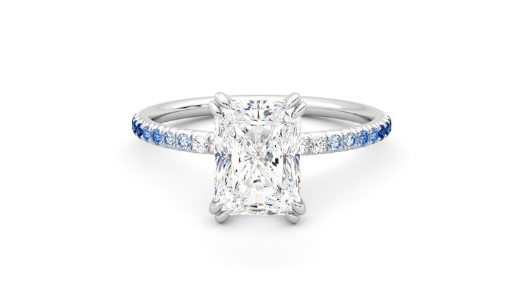 Taylor & Hart Damson Radiant Engagement Ring 360 degree image 29