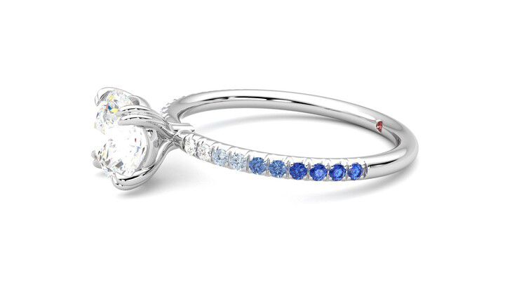 Taylor & Hart Damson Round Engagement Ring 360 degree image 22