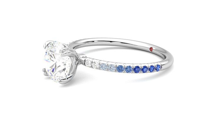 Taylor & Hart Damson Round Engagement Ring 360 degree image 23