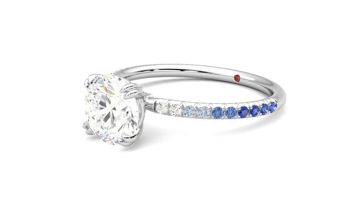 Taylor & Hart Damson Round Engagement Ring 360 degree image 24