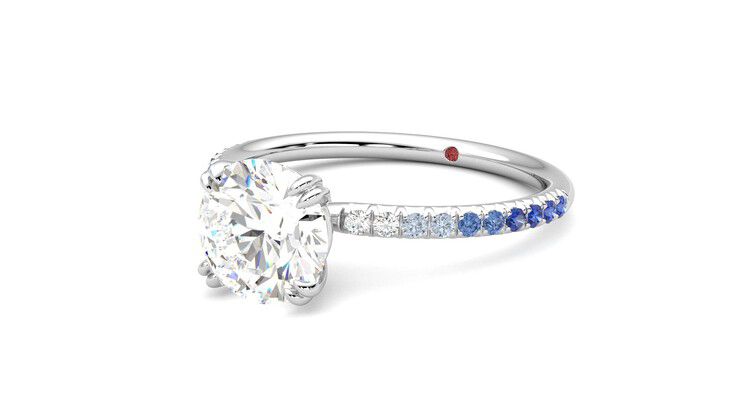 Taylor & Hart Damson Round Engagement Ring 360 degree image 25