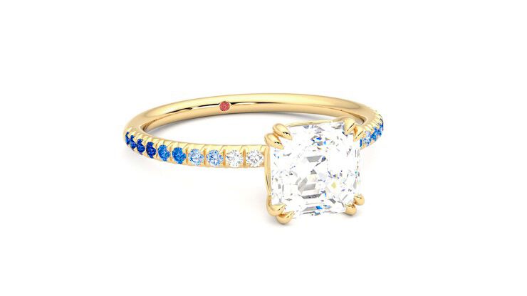 Taylor & Hart Damson Asscher Engagement Ring 360 degree image 4