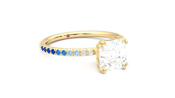 Taylor & Hart Damson Asscher Engagement Ring 360 degree image 5