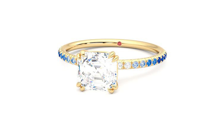 Taylor & Hart Damson Asscher Engagement Ring 360 degree image 27