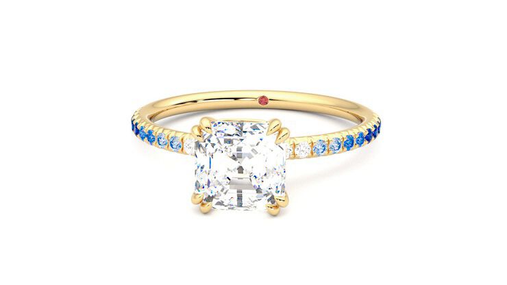 Taylor & Hart Damson Asscher Engagement Ring 360 degree image 28