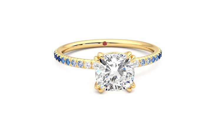 Taylor & Hart Damson Cushion Engagement Ring 360 degree image 2