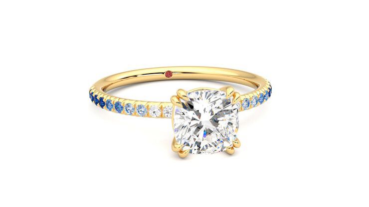 Taylor & Hart Damson Cushion Engagement Ring 360 degree image 3