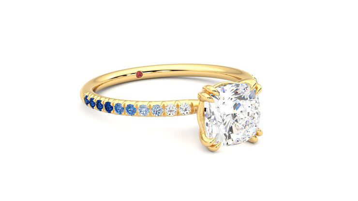Taylor & Hart Damson Cushion Engagement Ring 360 degree image 5
