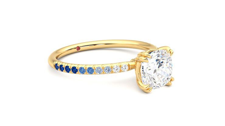 Taylor & Hart Damson Cushion Engagement Ring 360 degree image 6