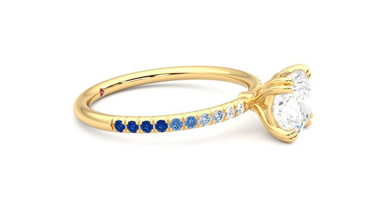 Taylor & Hart Damson Cushion Engagement Ring 360 degree image 8