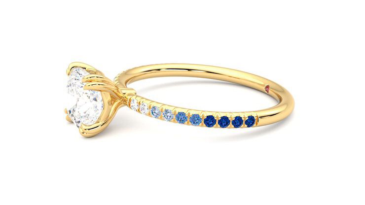 Taylor & Hart Damson Cushion Engagement Ring 360 degree image 22