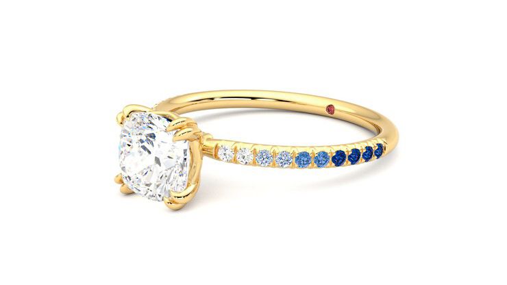 Taylor & Hart Damson Cushion Engagement Ring 360 degree image 24