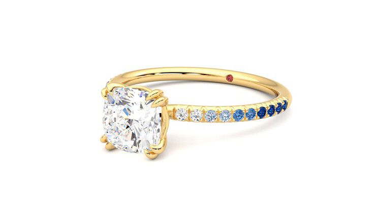 Taylor & Hart Damson Cushion Engagement Ring 360 degree image 25