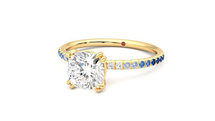 Taylor & Hart Damson Cushion Engagement Ring 360 degree image 26