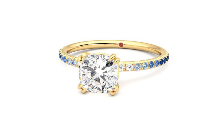 Taylor & Hart Damson Cushion Engagement Ring 360 degree image 27