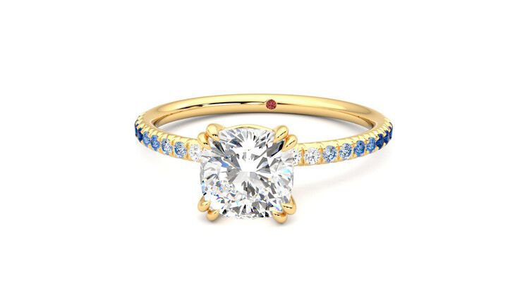 Taylor & Hart Damson Cushion Engagement Ring 360 degree image 28