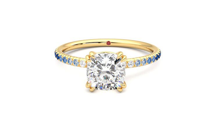 Taylor & Hart Damson Cushion Engagement Ring 360 degree image 29