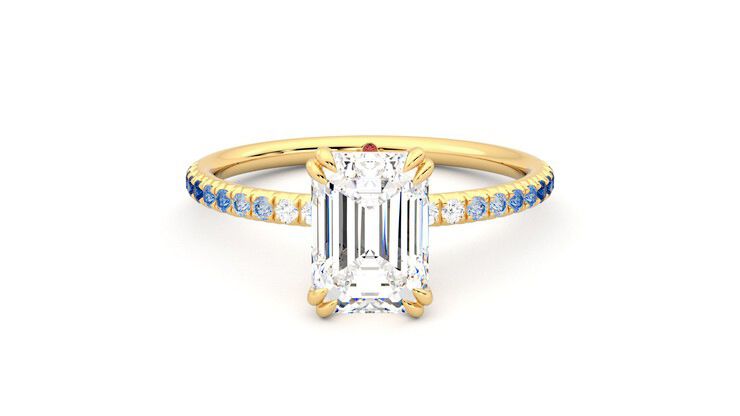 Taylor & Hart Damson Emerald Engagement Ring 360 degree image 0