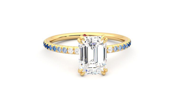 Taylor & Hart Damson Emerald Engagement Ring 360 degree image 2