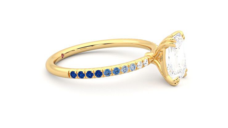 Taylor & Hart Damson Emerald Engagement Ring 360 degree image 8