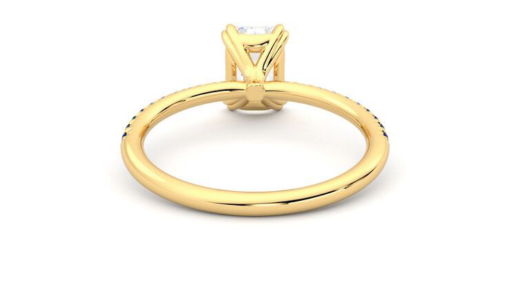 Taylor & Hart Damson Emerald Engagement Ring 360 degree image 15